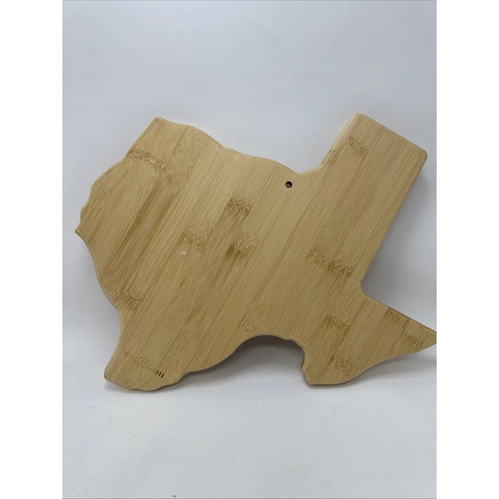 Totally Bamboo Texas State Shaped Bamboo Cutting Board with Map Design